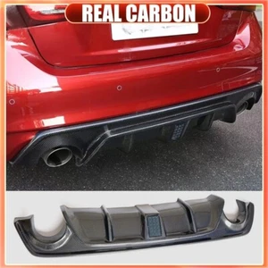 BLACK LED FOR INFINITI Q50 2018-2024  REAL CARBON FIBER REAR BUMPER DIFFUSER LIP - Picture 1 of 11