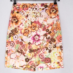 J. Falda lápiz Crew para mujer 0 multicolor floral algodón elástico negocios informal - Imagen 1 de 8