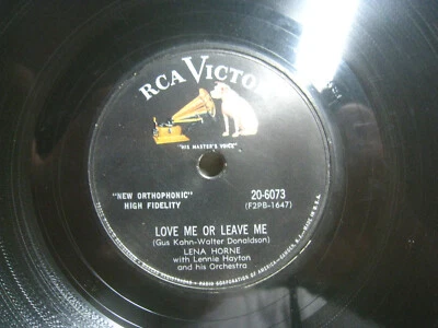 Lena Horne Love Me or Leave Me / I love to Love *RCA Victor 20-6073 10" 78 rpm - Image 1 of 3
