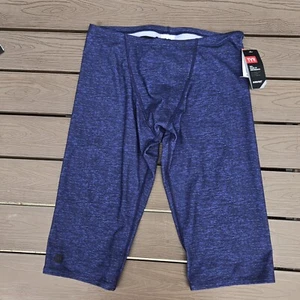 TYR Durafast Solid Navy Lapped  Drawstring Boy Men's Swim Jammer Size 30 New - Picture 1 of 3