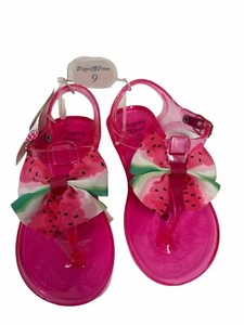 Toddler Girls Jelly Sandals Pink Watermelon Bow Design Size 9 By Stepping Stones - Picture 1 of 3