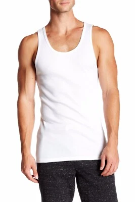 NEW Calvin Klein Mens Cotton Ribbed Tank Top - NP2207O - White - Large - Image 1 of 4
