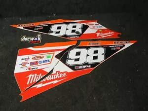 KTM SX/SXF 125-450 2019-2022 Hitachi orange/black #98 side panel graphics KT7382 - Picture 1 of 3