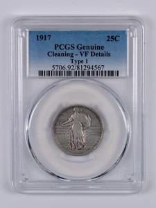 1917 Type 1 Standing Liberty Quarter NGC VF Details BB567 - Picture 1 of 2