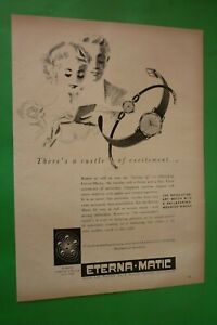Montre Eterna Matic 1955 Advertising' Vintage Excitation Suisse