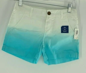 Old Navy Mädchen 10 Shorts Dip-Dye Midi Slash Taschen verstellbare Taille Baumwolle - Bild 1 von 7