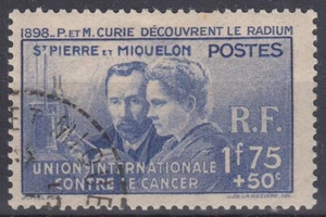 TIMBRE ST PIERRE & MIQUELON PIERRE & MARIE CURIE N° 166 OBLITERE - A VOIR - Picture 1 of 2