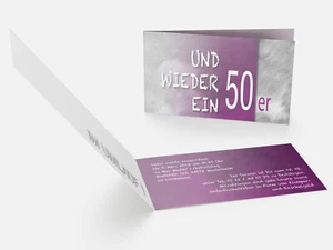 Einladungskarten Geburtstag Geburtstags-Einladung 50. wieder ein 50er Lila - Bild 1 von 5