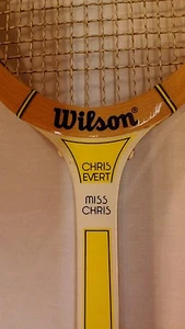 RAQUETA DE TENIS DE MADERA VINTAGE WILSON CHRIS EVERT MISS CHRIS 4 1/2 agarre - ¡años 70! - Imagen 1 de 12
