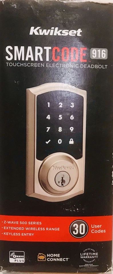 Kwikset SmartCode 916 Pantalla Táctil Smart Lock Z-wave Home Connect Níquel Satinado Foto 1 de 1