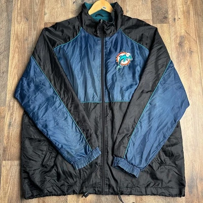Chaqueta cortavientos Miami Dolphins para hombre XL atlética bordada fútbol Foto 1 de 4