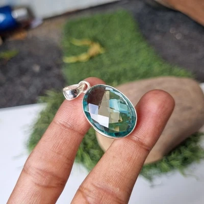 Aquamarine Gemstone Pendant 925 Sterling Silver Girls & Woman Pendant PG6984 - Image 1 of 4