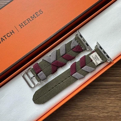 Apple Watch HERMES Correa de Tour Único Nylon Tejido Caqui Bridon 45mm Sin Usar Como Nuevo Foto 1 de 4