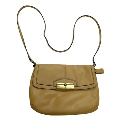 Coach Kristin Purse Leather Crossbody Handbag Bag Yellow y2k Baguette Flap Close - Image 1 of 4