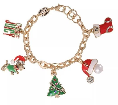 Pulsera Juicy Couture Charm Navidad Vacaciones Edición Limitada Scottie Perro/Árbol Foto 1 de 4