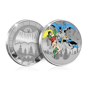 DC Comics Superheld Batman Silver Coin Colour Collection 2023 - Batman und Robin - Bild 1 von 3