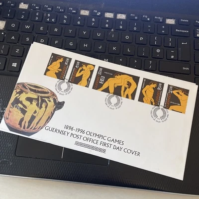 Guernsey FDC First Day Cover 1996 OLYMPIC GAMES CENTENARY UNADDRESSED AS SCAN - Image 1 of 3