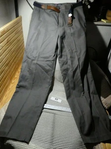 Chaps Mens Dress Pants 36 x 34 GREY Comfort Fit Easy Care Stretch fashion w/Belt - Picture 1 of 9