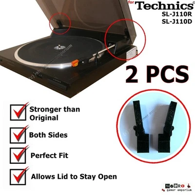 2x Bisagras de cubierta de tapa para tocadiscos Technics Midi SL-J110R SL-J110D COMPATIBLE UK