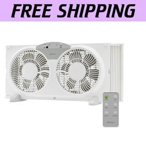 Reversible 9" Twin-Blade Window Fan with Remote - Ideal Air Circulation Solution - Picture 1 of 11