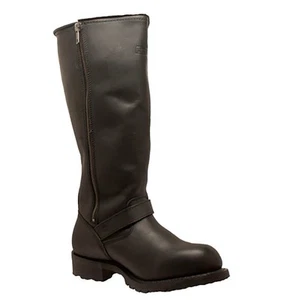 Neu Hypard Herren 16" Engineer Reißverschluss Biker Stiefel schwarz - Bild 1 von 5