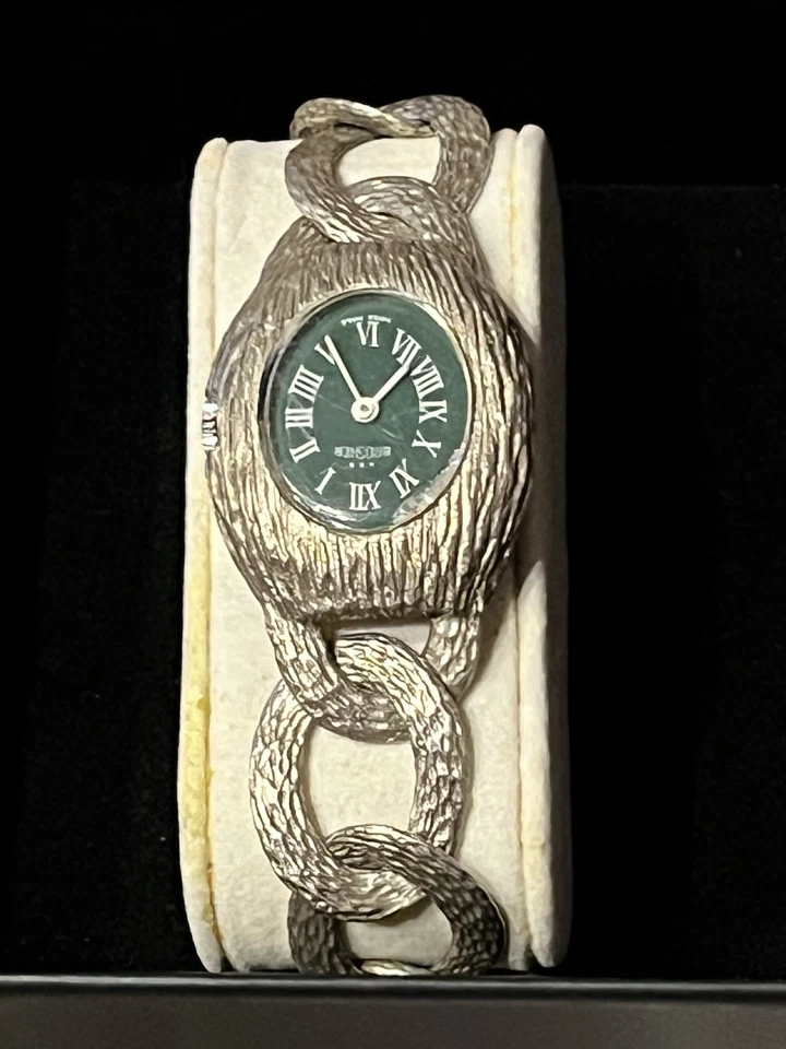 Orologio meccanico Brosher argento martellato 800 Chiusura splendida - elegante - Immagine 1 di 1