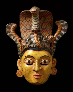 18 in Cobra Woman Wall Mask Snake Wood Wooden Demon Devil Home Decor Art Tribal - Picture 1 of 1