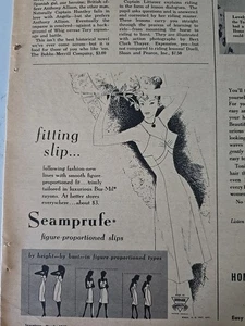 1947 Mujer Seampruff Figura Ajuste Proporción Slip Vintage Moda Arte Anuncio - Imagen 1 de 1