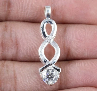 Diamante Solitario 1.16 Bianco Carati Rotondo Brillante Cut Certificato Ciondolo - Immagine 1 di 4