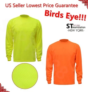 Hi Vis Herren Arbeit T-Shirt Langarm Sicherheit Warnschutz Arbeitshemden 518 - Bild 1 von 8