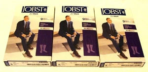 3 Pair Jobst 115110 Men's Black 30-40 mmHg Large Knee CT Compression Socks NEW - Picture 1 of 14