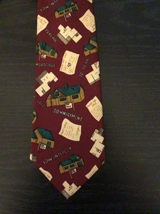 Renaissance Realtor Mortgage Home for Sale Necktie Burgundy Maroon - Picture 1 of 2