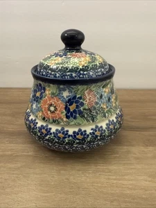 Tarro de cerámica polaco con tapa único 3171 M. Starzyk Ceramika Artystyczna 5 pulgadas - Imagen 1 de 9