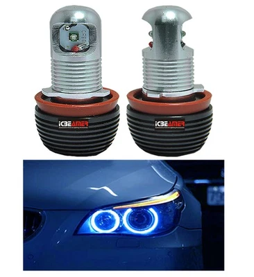 Set Can Fit BMW Canbus Angel Eye E92 H8 HALO RING 10W LED Blue Light Bulbs  O15 - Image 1 of 4