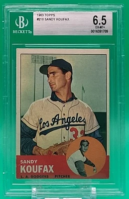 🔥1963 Topps #210 SANDY KOUFAX 🔥PSA 6.5 EX-MT+ ⚾️HOF⚾️ Los Angeles Dodgers🏟 - Imagem 1 de 2
