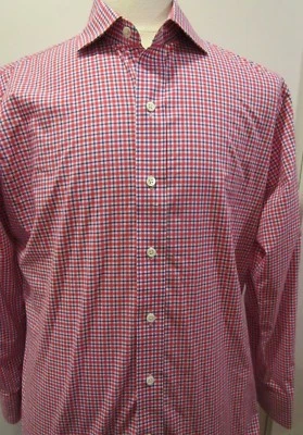 Ledbury Men's Button Front Long Sleeve Shirt, Pink and Blue, 16-1/2" — 第 1/4 张图片