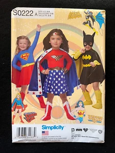 Disfraces de Mujer Maravilla Patrón Simplicity S0222 para niños talla 3-8 FF SIN CORTAR - Imagen 1 de 4