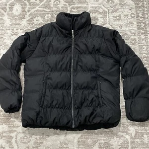 Eddie Bauer Puffer Jacket Women's XL Premium Goose Down Black Fleece Lined - Picture 1 of 15