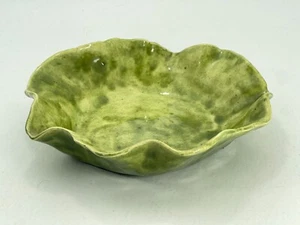 Vintage Handcrafted by Vivian Perkins Abstract Green Trinket Key Coin Candy Dish - Picture 1 of 8