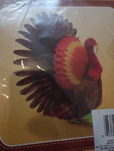 Vtg. Turkey Centerpiece Paper Honeycomb Thanksgiving Fall Decor 13" *NEW* - Picture 1 of 3