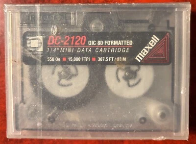 Lote De 2 MINI CARTUCHOS DE DATOS MAXELL DC-2120 1/4" NUEVOS SELLADOS FORMATEADOS QIC 80 Foto 1 de 2