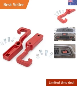 Heavy-Duty Forged Steel Tow Hooks for Jeep Grand Cherokee 15-22 - Red Finish - Picture 1 of 11