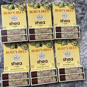 Burt's Bees Shea & Aloe Moisturizing Lip Balm 2pc Lot Of 6 Packs - Picture 1 of 2
