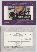 2008 TRISTAR Signa Cuts Cut Auto Hidden Treasures Purple /23 Johnny Logan Auto