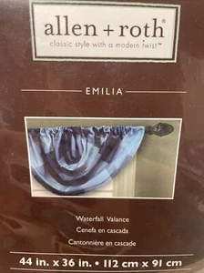 Allen + Roth Emilia Waterfall Valance Blues 44” X 36” - Picture 1 of 4