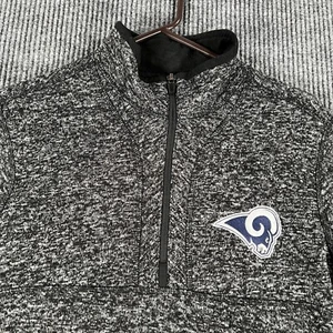 Los Angeles Rams Sweatshirt Pullover Mens Medium Black Long Sleeve 1/4 Zip NFL - Picture 1 of 12