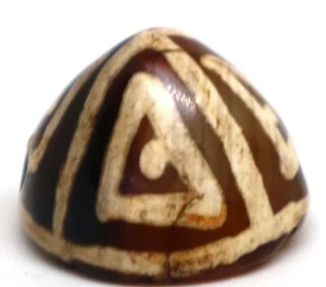 Antiguo abalorio Dzi de cornalina grabado longevidad en buen estado más de 1500+ años - Imagen 1 de 4