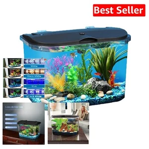 5-Gallon LED Aquarium Kit: Ideal Starter for Tropical Fish & Easy Maintenance - Picture 1 of 8