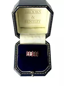 0.45ct Ruby & Diamond Ring 9ct Gold Pyramid Vintage Ruby & Diamond Ring - Size N - Picture 1 of 15