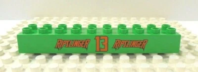 Lego Duplo Ladrillo Impreso 2x10x1 (1) Rip Slinger #13 Verde Foto 1 de 2